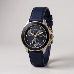 Michele Cape Swiss Chronograph Navy Blue Dial Watch